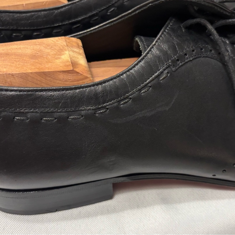 Elegant Black Leather Men's Oxfords - Picture 7 of 12